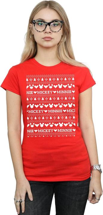 Immagine prodotto Disney Mickey And Minnie Christmas Fair Isle Maglietta Donna (L)