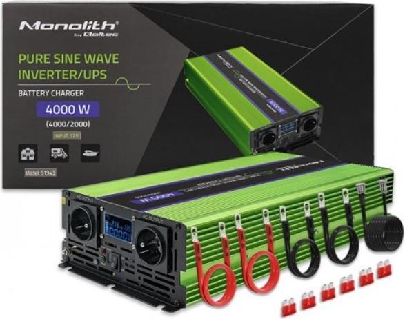 Actual product image Qoltec 51943 Pure Sine Wave Inverter