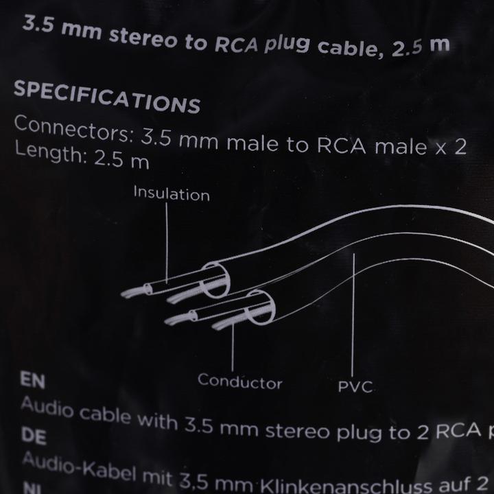 Produktbild Gembird 2xRCA, M/M Audio-Kabel (2.50 m, 3.5mm Klinke (AUX), Cinch)