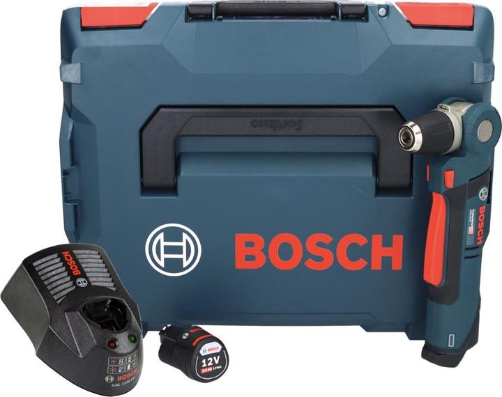 Actual product image Bosch Professional Bosch GWB 12V-10 Battery Angle Drill 12V 11Nm + 1x Battery 3.0Ah + Charger + L-Boxx (Rechargeable battery operated)