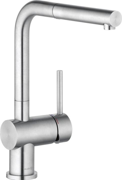 Image du produit Kludi L-Steel robinet cuisine à levier unique avec bec pivotante et extensible