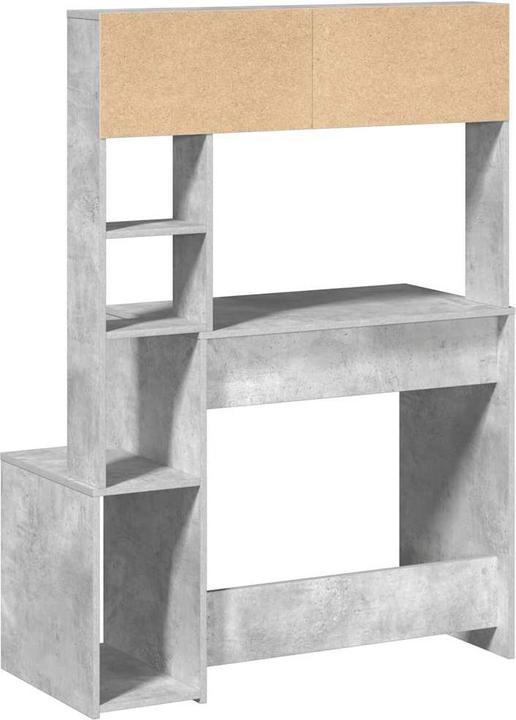 Image du produit VidaXL Bureau avec étagère gris béton 100x45x140 cm Bois composite Bureau (100 x 45 x 140 cm)