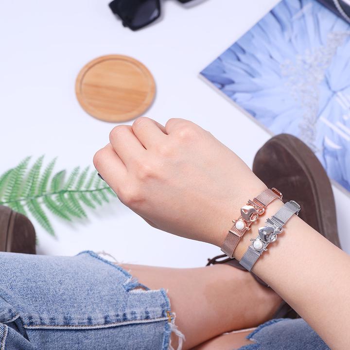 Actual product image Heideman Mesh bracelet polished (100% stainless steel)