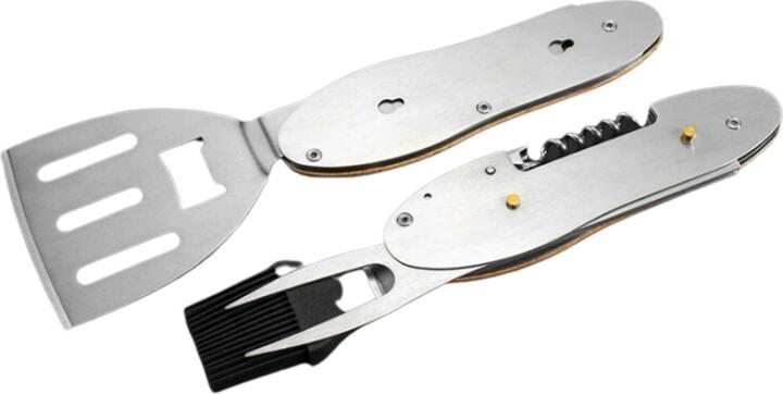 Image du produit Toolbrothers Outdoor Multitool Grill, couverts de barbecue en acier inoxydable avec fourchette