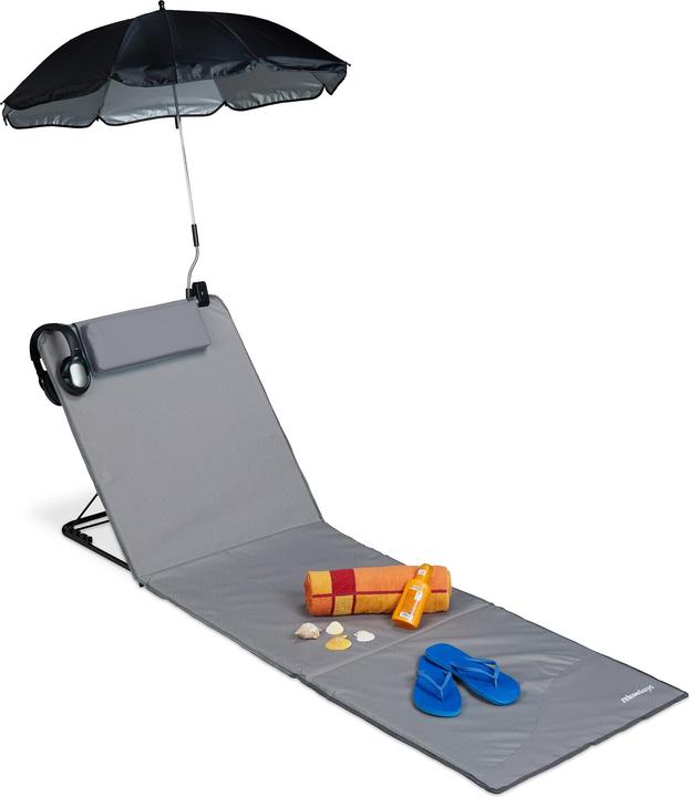 Image du produit Relaxdays Matelas de plage avec parasol (170 cm)