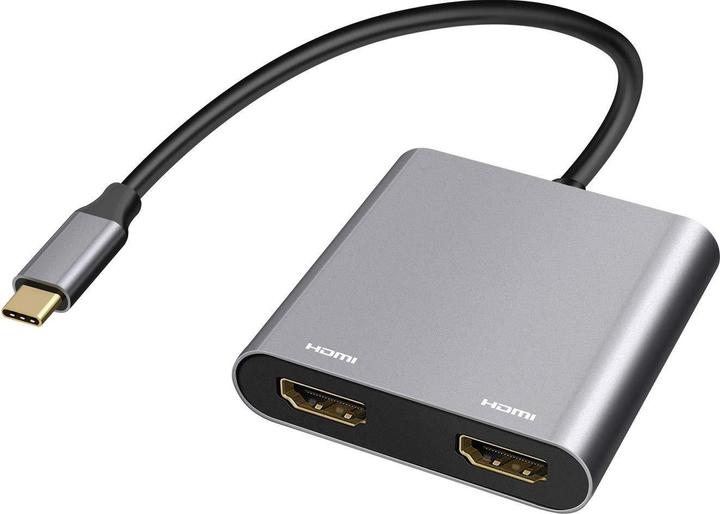 Actual product image JTI Adapter - USB-C to 2x HDMI (USB-C, 16 cm)