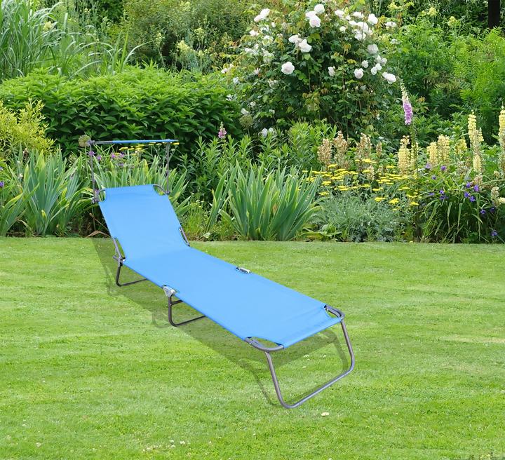 Produktbild VCM Sonnenliege Liegestuhl mit Sonnendach (185 cm)