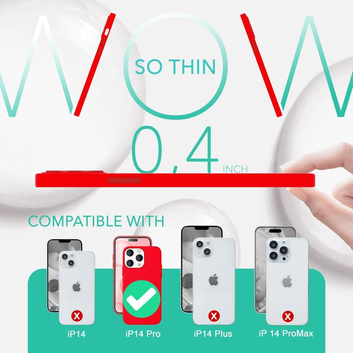 Actual product image Nalia Liquid silicone case with MagSafe function & 2x display protection glass (Apple iPhone 14 Pro)