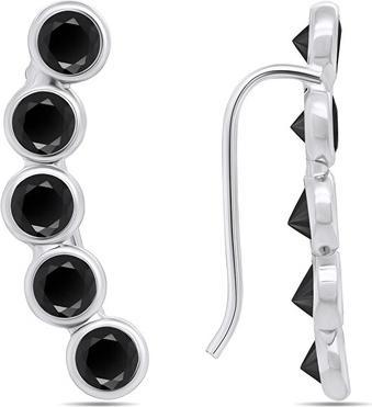 Brilio Silver - Stylish long silver earrings EA221WBC