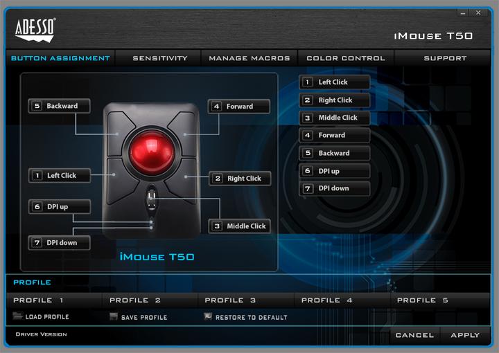 Image du produit Adesso iMouse T50 Souris RF sans fil Trackball 4800 DPI Ambidextre (Sans fil)