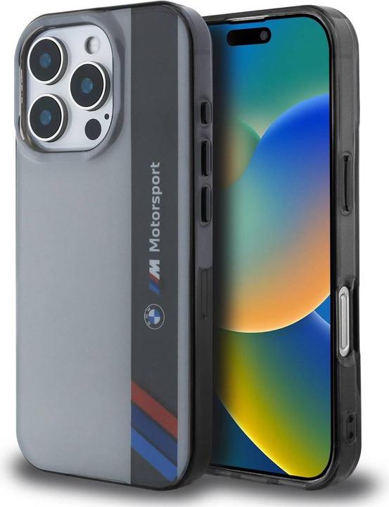 BMW BMHCP16X23HTFEG iPhone 16 Pro Max 6.9" szary/grey hardcase Motosport IML Vertical Stripe (Apple iPhone 16 Pro Max)