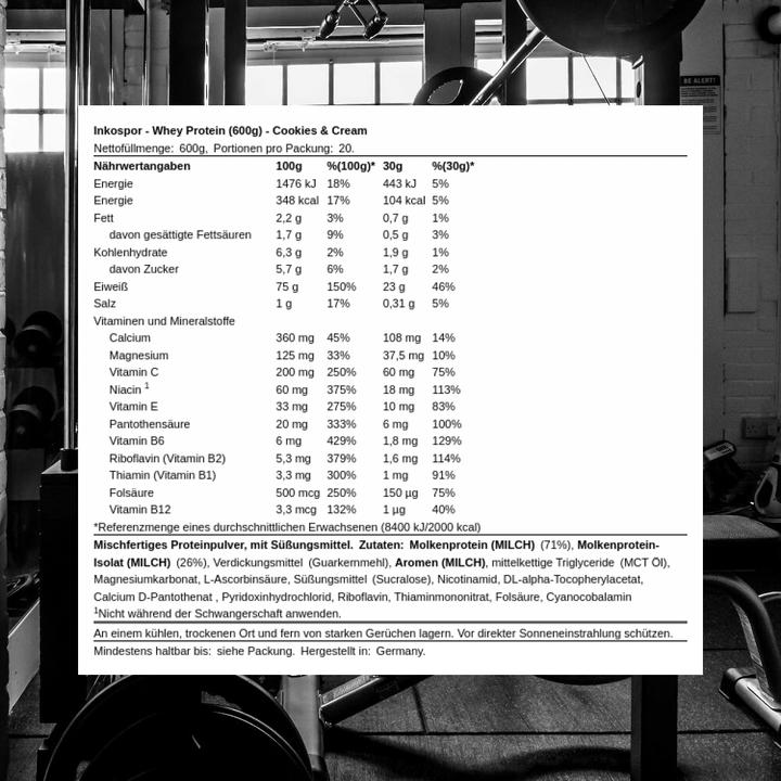 Actual product image Inkospor Whey Protein (Cookies & Cream, 1 pcs., 600 g)