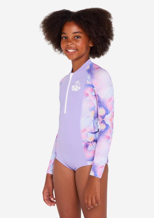 Image du produit Olaian Maillot de bain une pièce surf manches longues zip avant Fille - 500 Lucy violet (12, 13, 14)