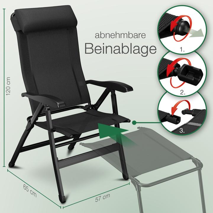 Image du produit Aktivshop Chaise pliante active Camping avec repose-jambes