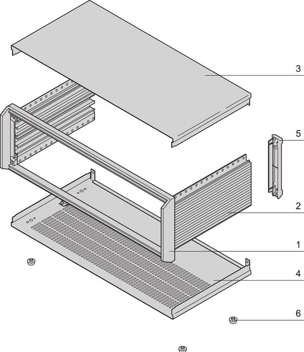 Image du produit Schroff Boîtier 2 et 3 U, non blindé - PROPAC PRO GEH.3HE 42TE 266T (42 HE, Rack 19 pouces)