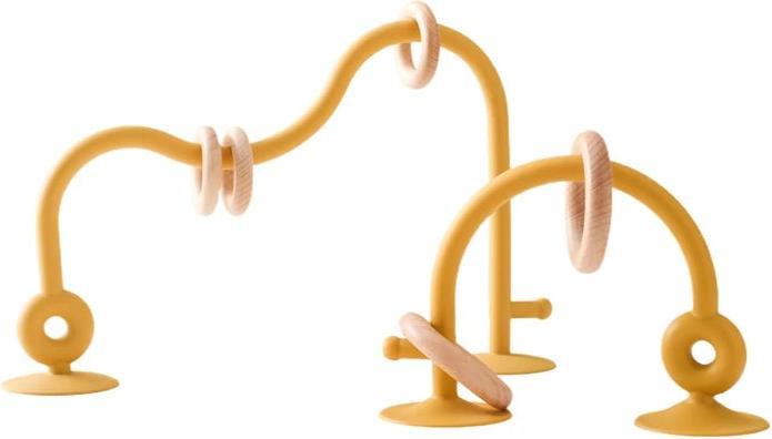 Actual product image Activity Board Children's wooden ring soft BPA free silicone teether toy toddler teething chewing