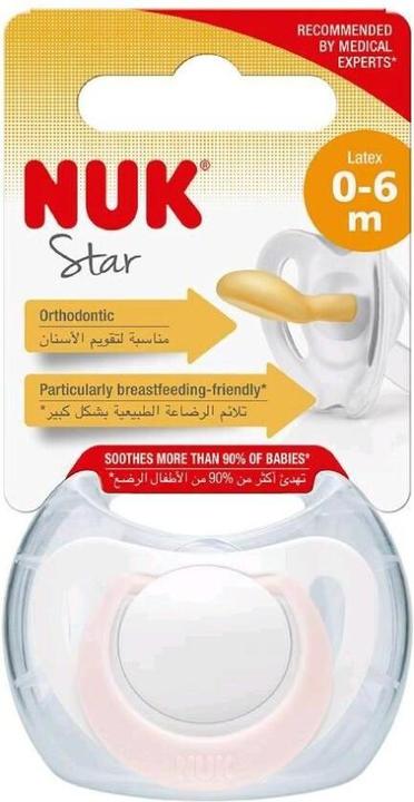 Produktbild NUK Star Latex Baby-Lätzchen 0-6 m rosa