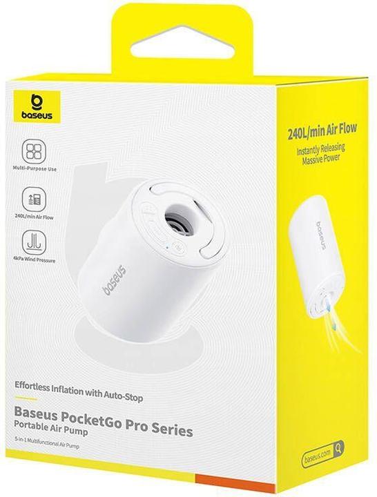 Produktbild Baseus PocketGo Pro Serie Tragbare Luftpumpe Stellar Weiss (Eingebautes Display, Eingebautes Mikrofon, Akku)