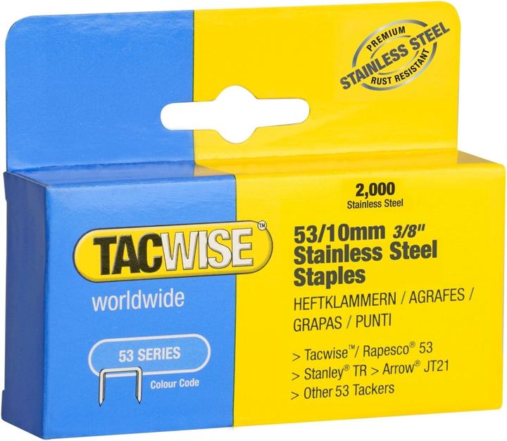 Tacwise Staples 53/10 mm, stainless steel, 2,000 pcs. (1 x)