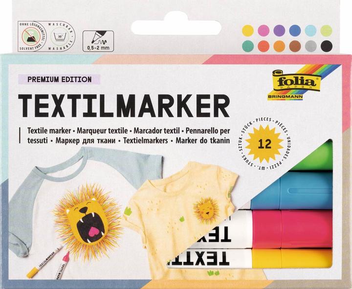 Immagine prodotto Folia Pittore tessile (Multicolore, 5 mm, 12 x)