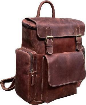 Actual product image Only-Bags.Store Leather Backpack, Travel Backpack Rucksack, Brown Leather Roll Top Backpack, Laptop Bag, Unisex