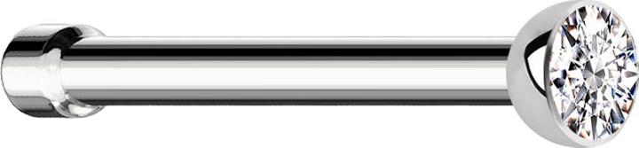 Produktbild Star Piercing Nasenstecker gerade silber mit Kristall silber (Chirurgenstahl 316L, ohne Messing)