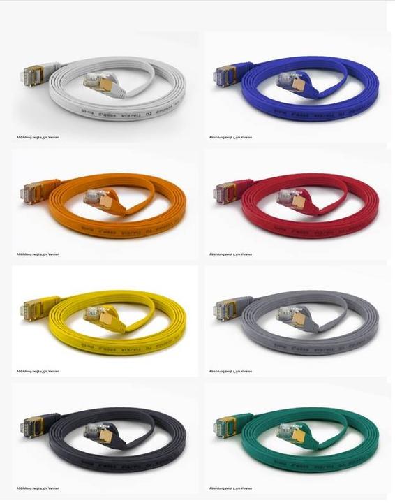 Produktbild Wantec Flaches CAT6A FTP Patchkabel (F/UTP, CAT6a, 1 m)