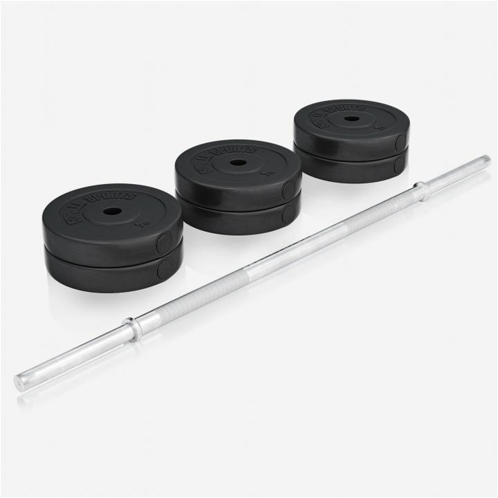 Actual product image Gorilla Sports Weight bench barbell set plastic 38kg-70kg