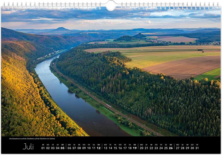 Produktbild Kalender Schsische Schweiz Luftaufnahmen 2026 (45 x 30 cm, Deutsch)