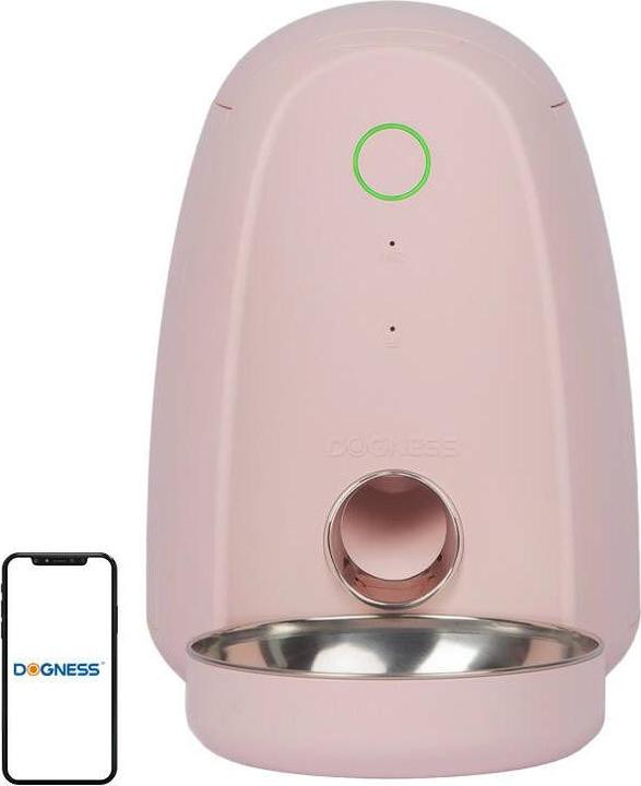 Image du produit Dogness Distributeur de nourriture intelligent avec bol en plastique WIFI mini (rose)) (2 l)