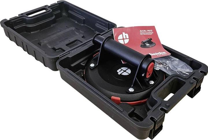 Actual product image Heicko P612 1-head suction lifter with built-in vacuum pump and vacuum indicator incl. (140 kg)