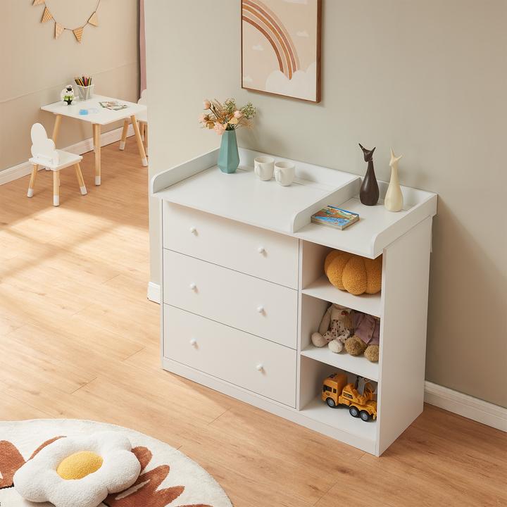 Immagine prodotto En.Casa Wickelkommode Beldinupp mit Wickelauflage 93x110x55 cm Weiss