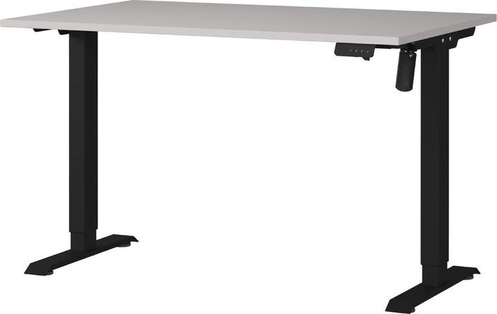 Produktbild Germania Boras höhenverstellbarer Schreibtisch kaschmir rechteckig, C-Fuss-Gestell schwarz 120,0 x 80 (120 x 71 cm)