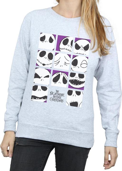 Actual product image Disney Womens/Ladies Nightmare Before Christmas Many Faces Of Jack Squares Sweatshirt (XXL)