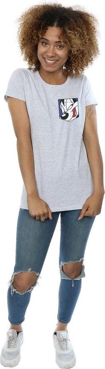 Immagine prodotto Looney Tunes Pepe Le Pew Face Faux Pocket Maglietta Donna (XXL)