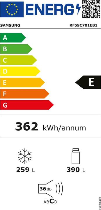Label énergétique Samsung RF59C701EB1/WS (649 l)