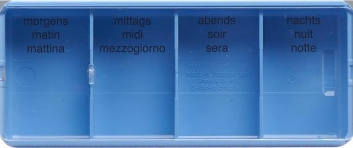 Actual product image Supair Tablet box large 1 day 4 compartments german/french/italian blue