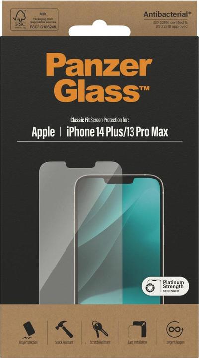 Produktbild PanzerGlass Classic Fit (1 Stück, Apple iPhone 13 Pro Max, Apple iPhone 14 Plus)