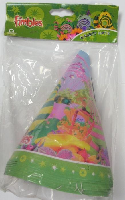Actual product image Fimbles Cone Party Hat (Pack of 8)