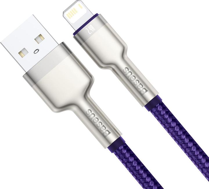 Immagine prodotto Baseus Cavo USB per cavo Lightning, 2,4A, 2m (viola) (2 m, USB 2.0)