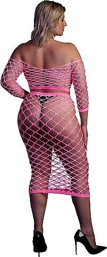 Actual product image Ouch! Long Sleeve Crop Top and Long Skirt - Pink - XL/XXXXL (Plus Size)