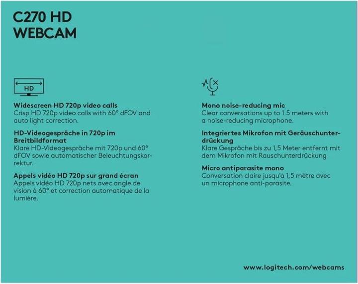 Produktbild Logitech C270 (0.90 Mpx)