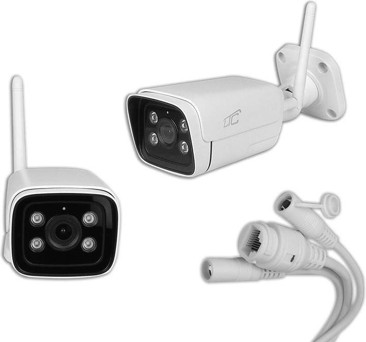 Produktbild Lasmex Aussen-IP-Kamera BULLET weiss IP66 PTZ WiFi&LAN 4Mpix 85*LED 4*IR 3,6mm Objektiv (IR Cut Filter) (2560 x 1440 Pixels)
