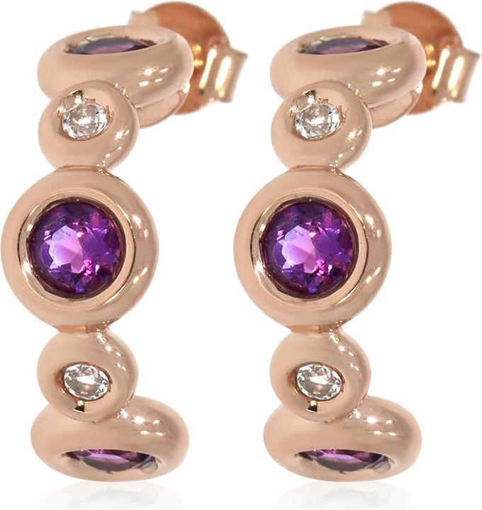 Produktbild Xen Steckcreolen mit Amethyst und Weisstopas ca. 2,87 ct. rosèvergoldet (925 Sterling Silber)