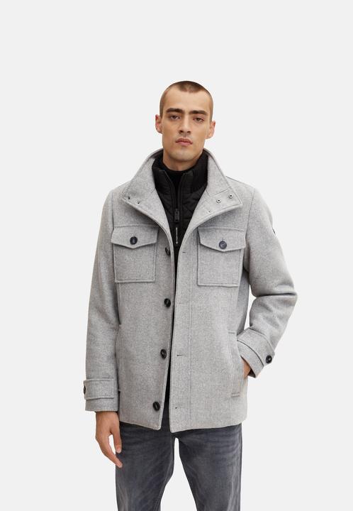 Produktbild Tom Tailor Jacke Winterjacke mit eingesetztem Stehkragen, Knopfleiste und seitlichen Eingrifftaschen (3XL)