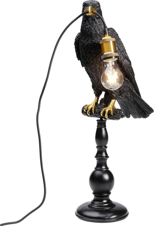 Produktbild Kare Design Tischleuchte Animal Sitting Crow Matt Schwarz (E27)