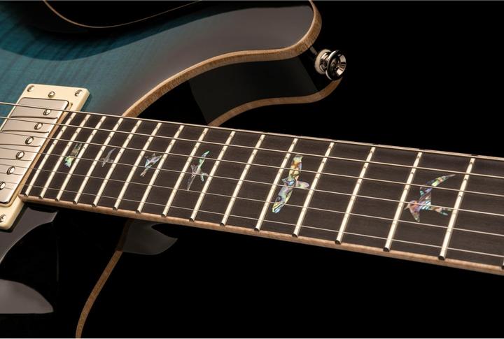 Actual product image PRS SE Hollowbody II Piezo Peacock Blue Burst (Electric guitar, mahogany, Ebony, Beveled Maple Top with Flame Maple Veneer, Beveled Maple Back with Flame Maple Veneer)