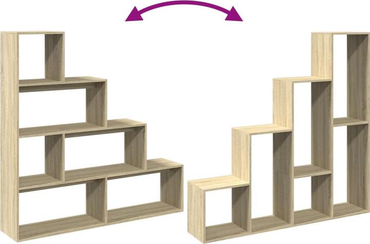 Actual product image VidaXL Room divider Bookcase Standing shelf Staircase shelf 4 steps Sonoma oak