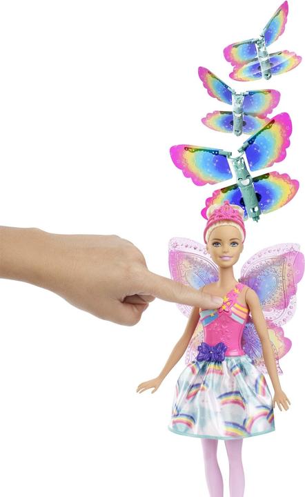 Image du produit Barbie Dreamtopia Royaume Arc-en-ciel Poupée magique fée des ailes (blonde)