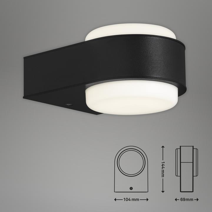 Actual product image Briloner LED outdoor light, black, LED platinum/6.5W (650 lm)